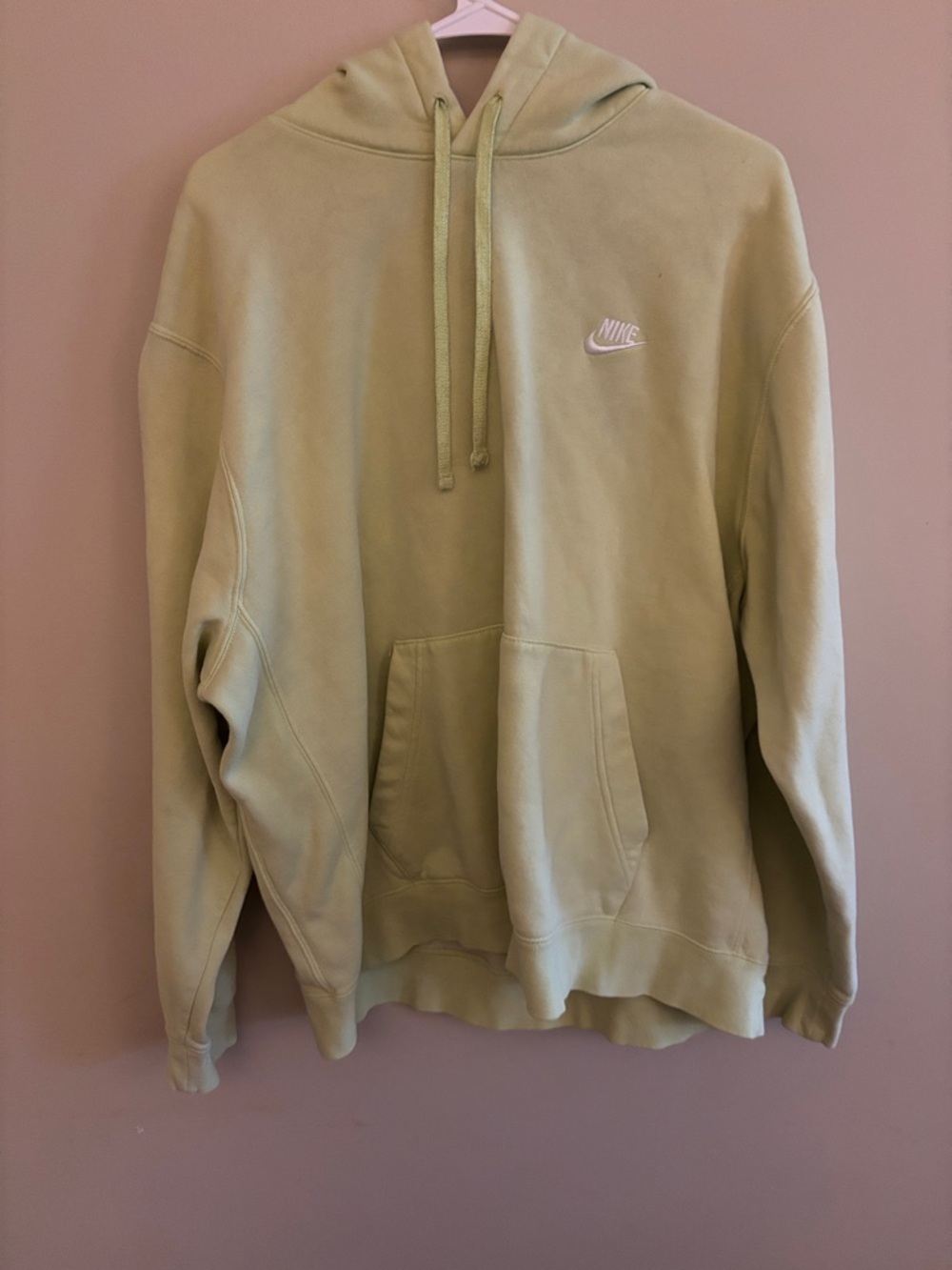 Nike Men’s Sage Green Crewneck Hoodie with Embroidered Logo
